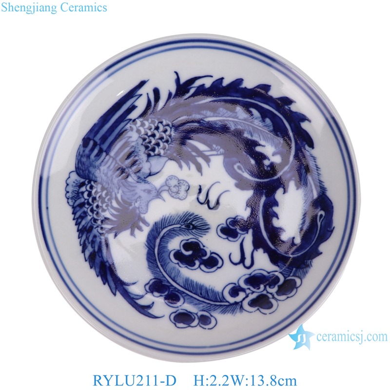 RYLU211-D 5.5 inch ice Flower Pattern Ceramic Plate Dinnerwares --side view