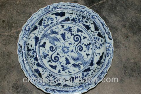 Oriental blue white Porcelain Decorative Plate RYVH04