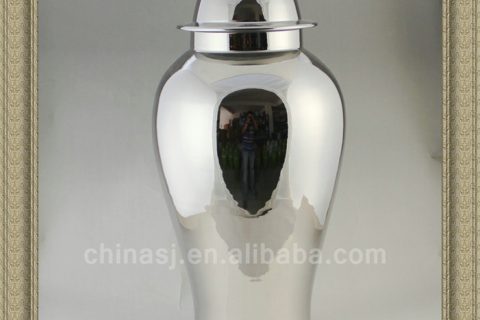 WRYNQ22 beautiful silver ceramic jar with lid 