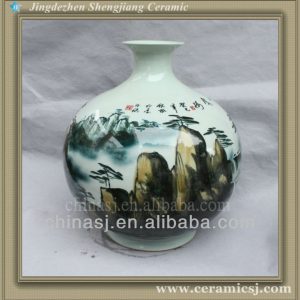 RYSV19 hand made green pottery vase