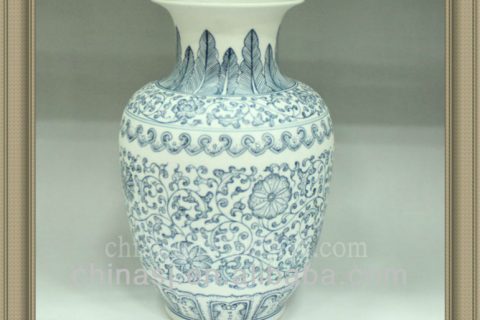 RYUJ07 Oriental blue and white top flower table vase