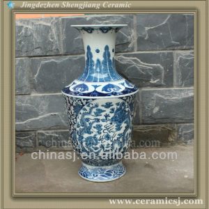 RYUJ13 Blue and white tall indoor cheap flower vase