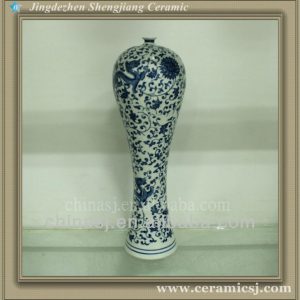 RYUJ16 oriental blue and white flower cheap vase
