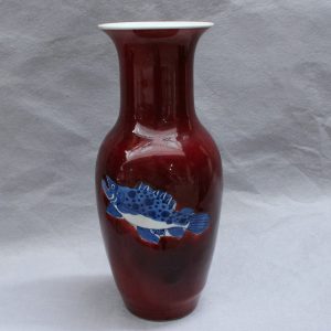 RYVX01 red blue fish design ceramic vase 
