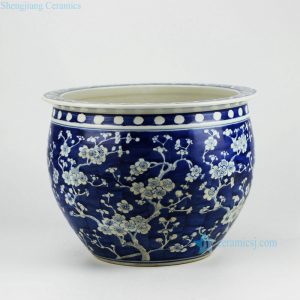RYWG06 High quality hand painted blue and white plum blosoom ceramic outdoor planters