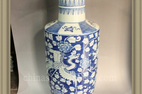 RYWG08 large blue and white ceramic vase wholesale