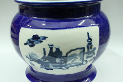 RYWM04 blue and white porcelain flower planter and fish bowl