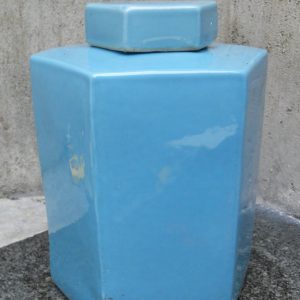 WRYKB61 Sky Blue Ceramic Hexagonal Jar 