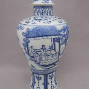 WRYPJ09 Ming Chenghua antique blue white porcelain jar 