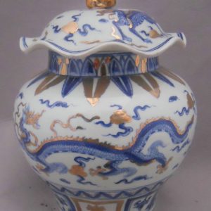 WRYPJ10 antique Blue and white dragon porcelain jar 