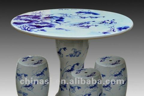 antique blue and white ceramic garden stool table set RYAY265