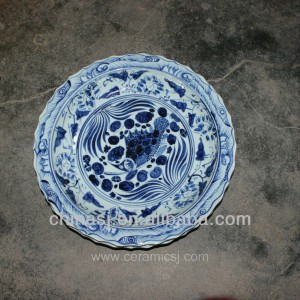 big blue white Porcelain Plate for appreciate RYVH07
