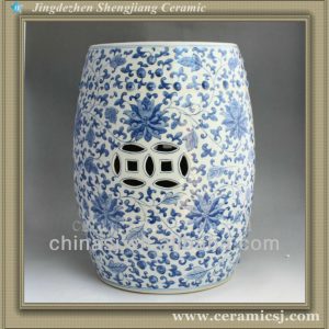 blue and white ceramic garden stool RYKF11