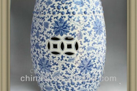 blue and white ceramic garden stool RYKF11