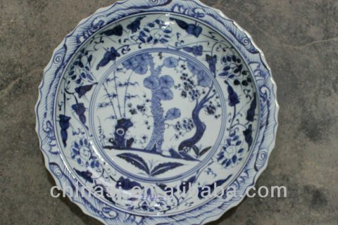 blue white decorative Porcelain Plate for appreciate RYVH05