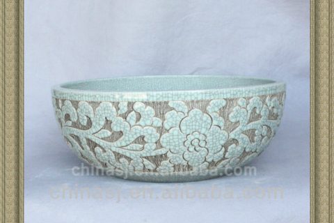crackled chinese ceramic bathroom sink WRYBH90
