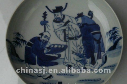 unique blue and white Ceramic Decor Plate WRYV94