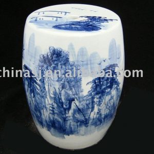 Ceramic Garden Seat hand painted Chinese landscape WRYAZ221