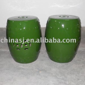 Ceramic Garden Stool Green Porcelain side stand table