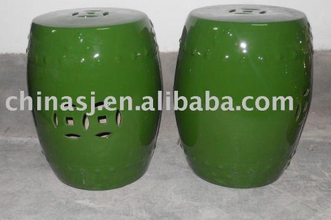 Ceramic Garden Stool Green Porcelain side stand table