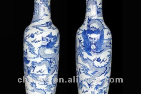 Chinese Big Dragon Floor Porcelain Vase