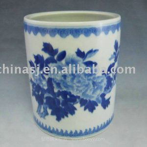 WRYAS93　Chinese Traditional blue white ceramic Pen Holder 