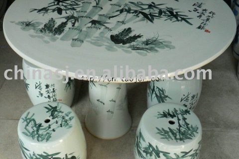 Chinese bamboo ceramic garden table set WRYAY22
