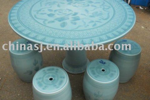 Chinese celadon Garden tea table set WRYAZ324