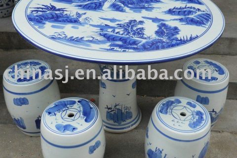 Chinese porcelain Garden Table and stool WRYAY18