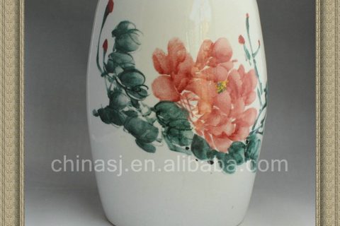 RYAZ338 Ceramic Garden Stool hand painted peony 
