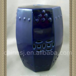 dark Blue Octagon ceramic Outdoor Stool WRYNQ10
