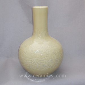 WRYMA13 Decorative Ceramic Bulb Vase Engraved flower 