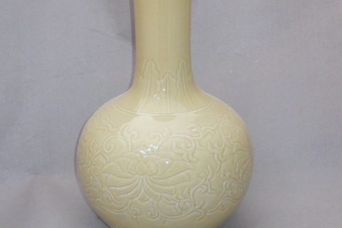 WRYMA13 Decorative Ceramic Bulb Vase Engraved flower 