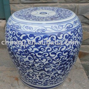 blue and white Ceramic Garden Stool WRYLY07