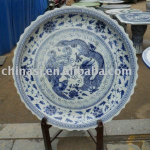 blue and white antique reproduction Porcelain plate WRYAZ330