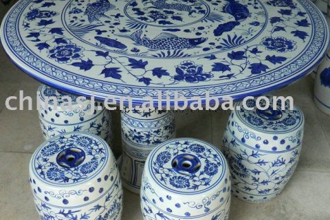 blue and white chinese porcelain garden table stool WRYAY24