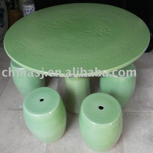 china green ceramic garden table stool WRYAY26