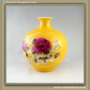 RYXF20 wheat straw ceramic yellow vase