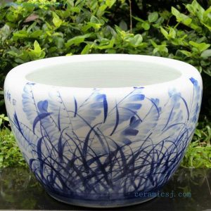RYYY04 21 inch Ceramic planter hand paint grass