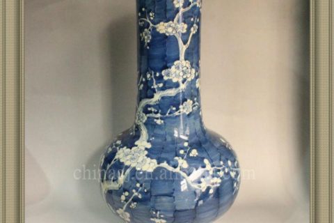 RYWG03 Hand paint Plum Bloosom Cobalt Blue Vases