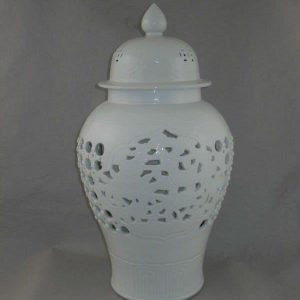 Double layer hand carved ceramic ginger jar WRYNQ18