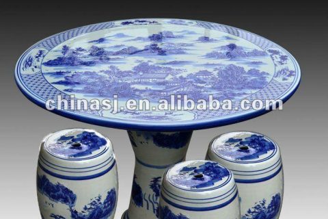 antique blue and white ceramic garden stool table set RYAY260