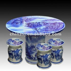 antique blue and white ceramic garden stool table set RYAY261