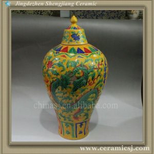 RYJN09 17 inch Ming reproduction colored decorative ceramic ginger jar