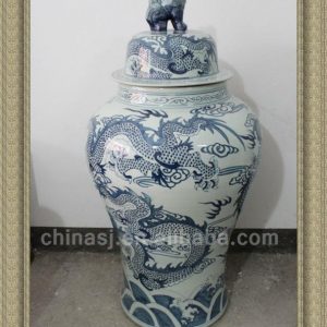 RYWY02 120cm tall Blue and White Dragon Design Ceramic Jar