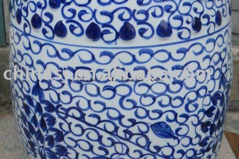 WRYLY03 blue and white floral Ceramic Garden Stool 