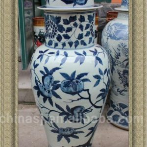 RYWY09 47 inch Big Hand Made Chinese Peach Design Porcelain Jar