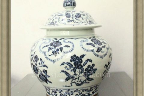 RYWB08 Ming reproduction oriental blue and white ceramic ginger jar