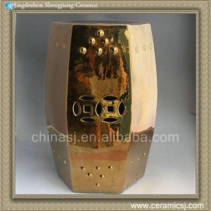 18.5inch Gold Ceramic Stool