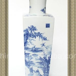 RYQQ12 19inch Hand painted Blue White Ceramic Vase